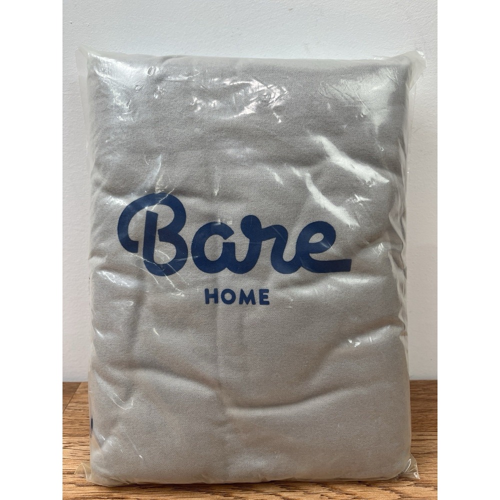 Bare‎ Home Set of 2 King Size Pillowcases in Light Grey, 100% Cotton Flannel NEW